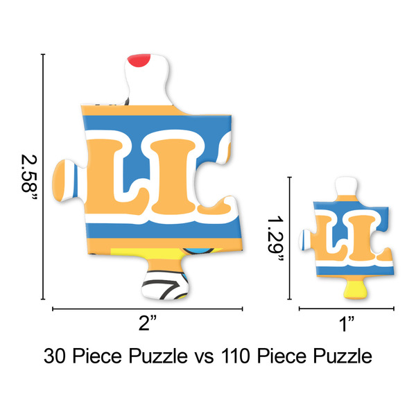Dinosaur Print Jigsaw Puzzle - Piece Comparison