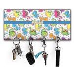Dinosaur Print Key Hanger w/ 4 Hooks w/ Name or Text