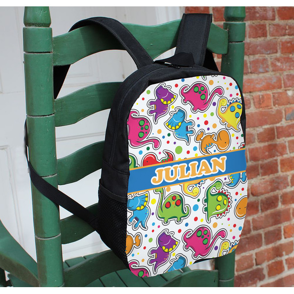 Dinosaur Print Kids Backpack - In Context
