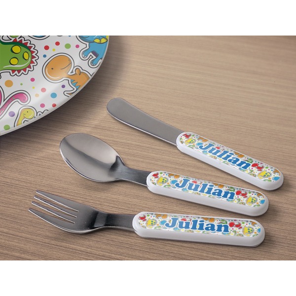 Dinosaur Print Kids Flatware w/ Plate