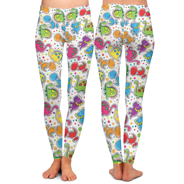 Dinosaur Print Ladies Leggings - Front and Back