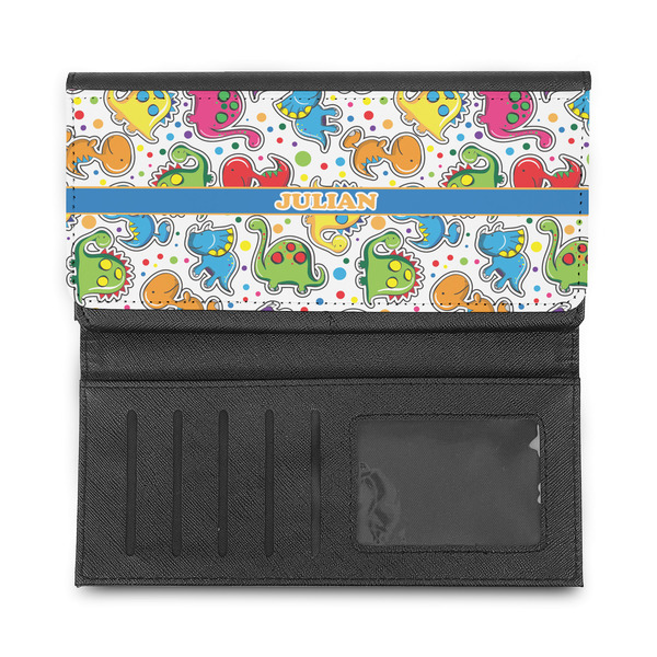 Dinosaur Print Ladies Wallet - Half Way Open