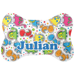 Dinosaur Print Bone Shaped Dog Food Mat (Large) (Personalized)
