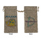 Dinosaur Print Large Burlap Gift Bag - Front & Back (Personalized)