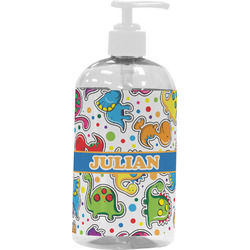 Dinosaur Print Plastic Soap / Lotion Dispenser (16 oz - Large - White) (Personalized)