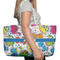 Dinosaur Print Large Rope Tote Bag - In Context View