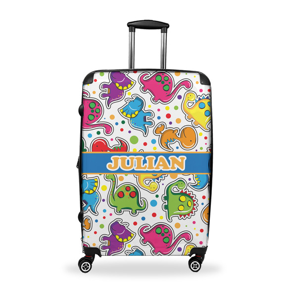 Custom Dinosaur Print Suitcase - 28" Large - Checked w/ Name or Text