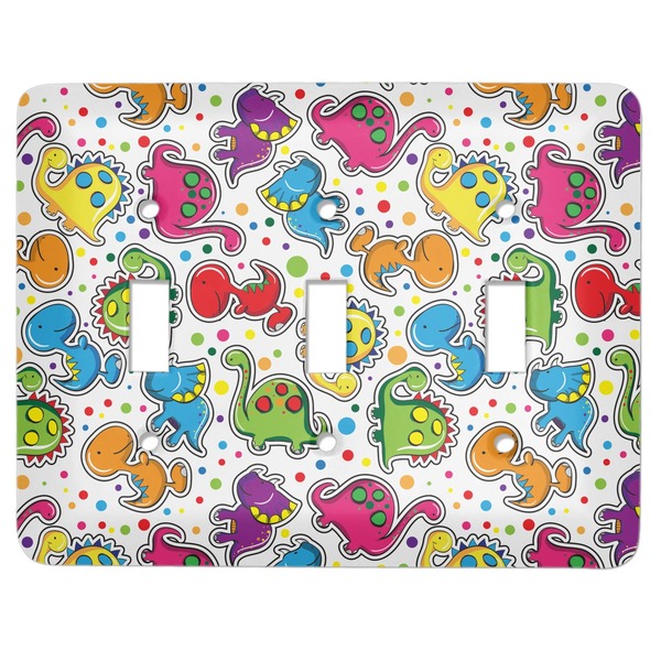 Custom Dinosaur Print Light Switch Cover (3 Toggle Plate)