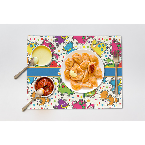 Dinosaur Print Linen Placemat - Lifestyle (single)