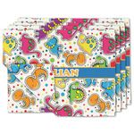 Dinosaur Print Linen Placemat w/ Name or Text