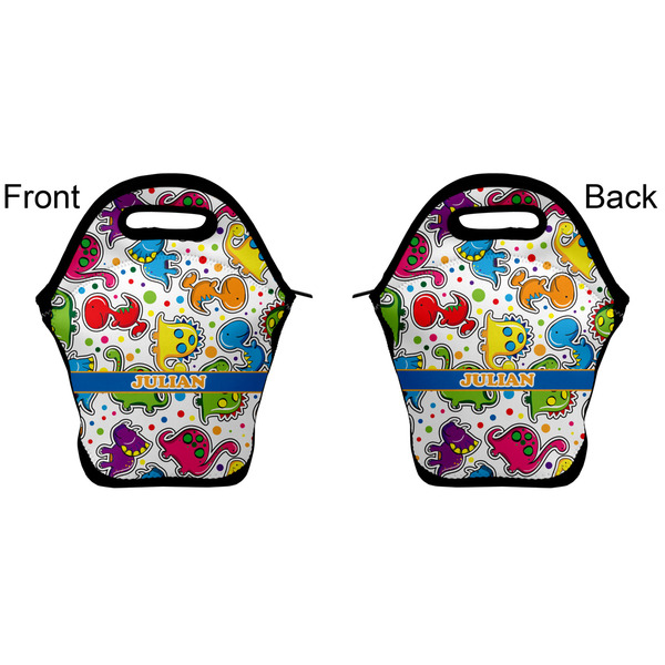 Dinosaur Print Lunch Bag - Front and Back