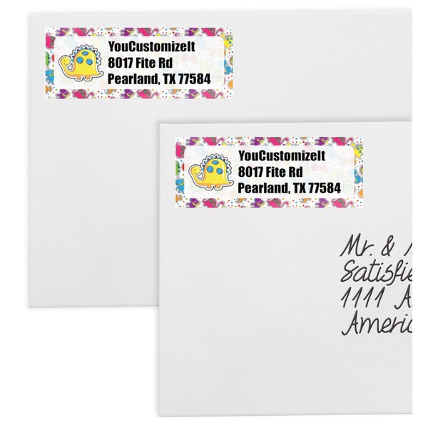 Dinosaur Print Mailing Labels - Double Stack Close Up