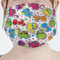 Dinosaur Print Mask - Pleated (new) Front View on Girl