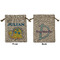 Dinosaur Print Medium Burlap Gift Bag - Front & Back (Personalized)