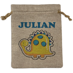 Dinosaur Print Burlap Gift Bag (Personalized)