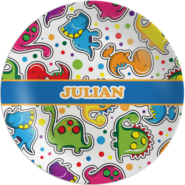 Custom Dinosaur Print Melamine Plate (Personalized)