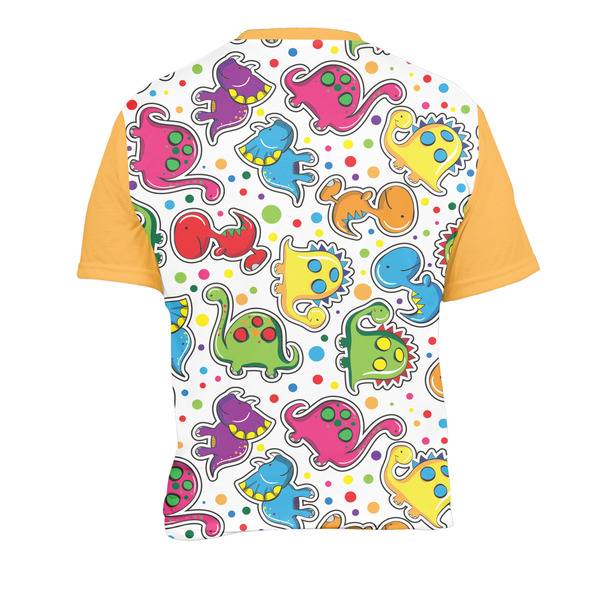Dinosaur Print Men's Crew Neck T Shirt Medium - Back