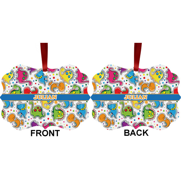 Dinosaur Print Metal Benilux Ornament - Front and Back (APPROVAL)