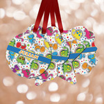 Dinosaur Print Metal Ornaments - Double Sided w/ Name or Text