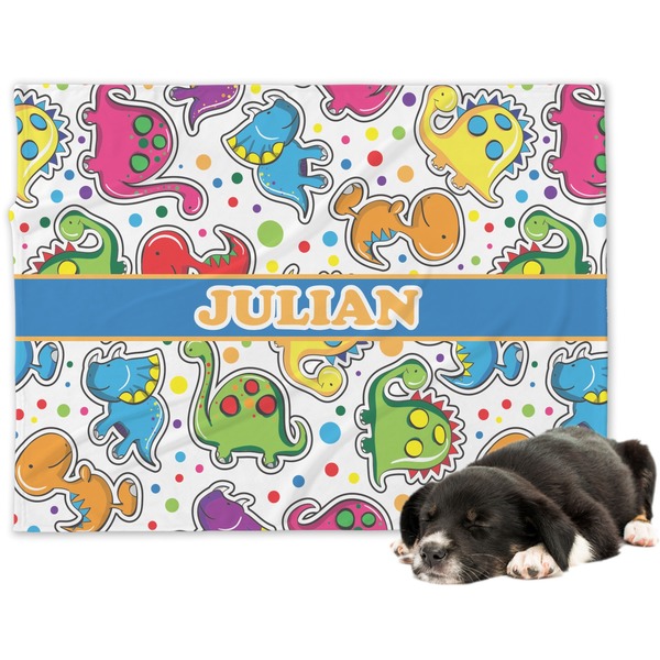 Custom Dinosaur Print Dog Blanket - Regular (Personalized)