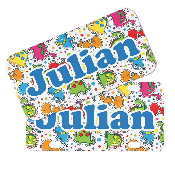 Dinosaur Print Mini License Plates - MAIN (4 and 2 Holes)