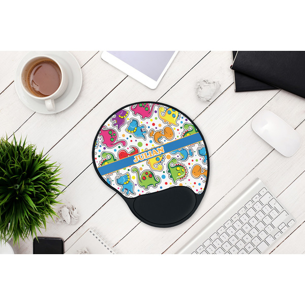 Dinosaur Print Mouse Pad with Wrist Rest - LIFESYTLE 1
