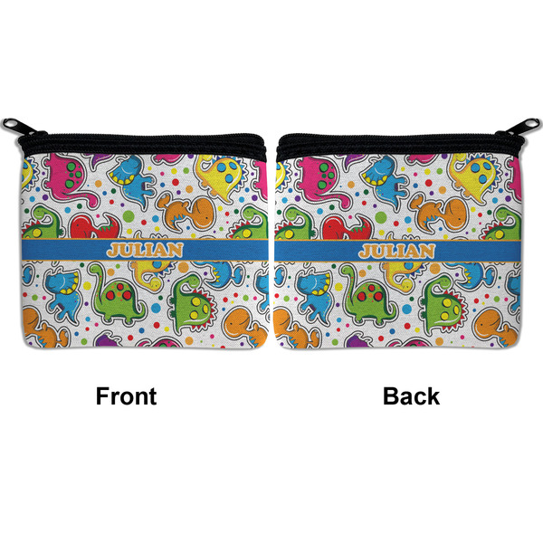 Dinosaur Print Neoprene Coin Purse - Front & Back (APPROVAL)