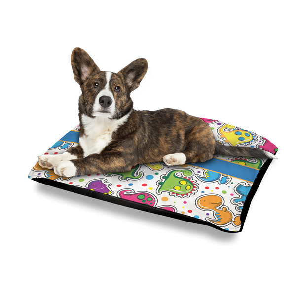 Dinosaur Print Outdoor Dog Beds - Medium - IN CONTEXT