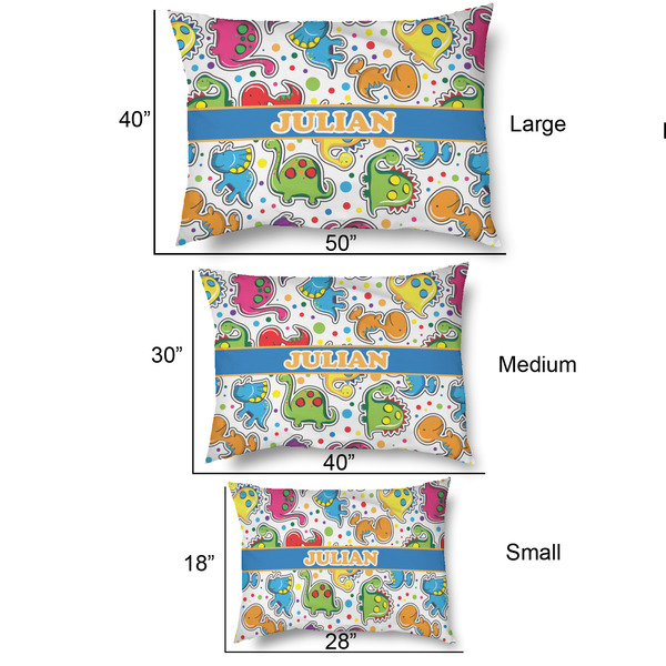 Dinosaur Print Outdoor Dog Beds - SIZE CHART