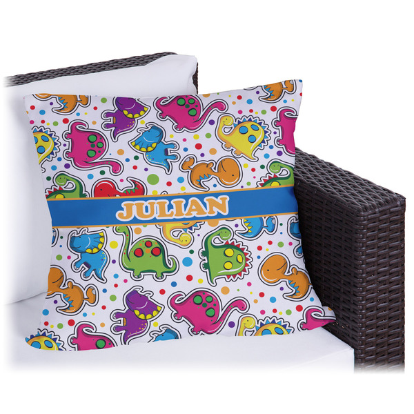 Custom Dinosaur Print Outdoor Pillow - 16" (Personalized)
