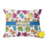 Dinosaur Print Outdoor Throw Pillow (Rectangular) (Personalized)