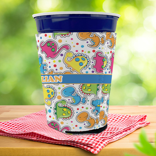 Dinosaur Print Party Cup Sleeves - with bottom - Lifestyle
