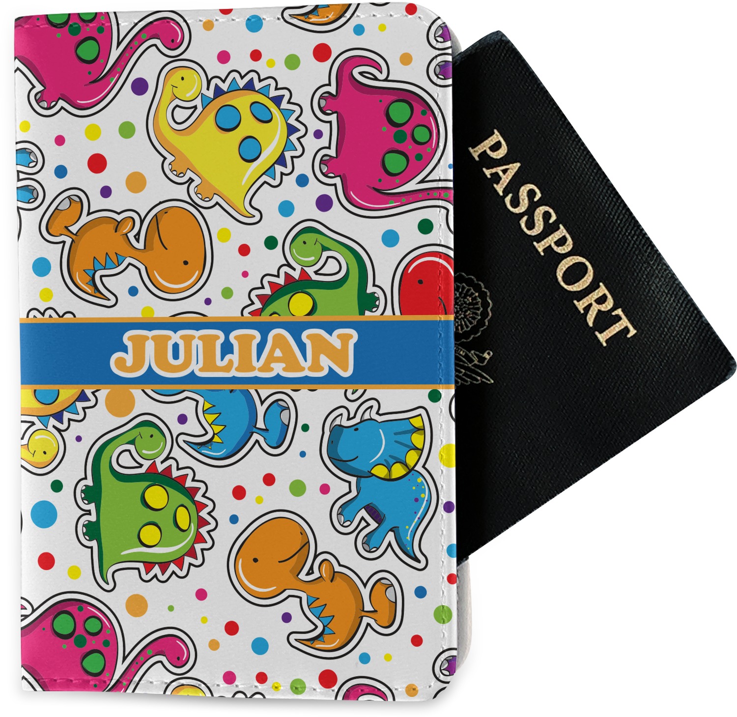 Custom Dinosaur Print Passport Holder Fabric (Personalized