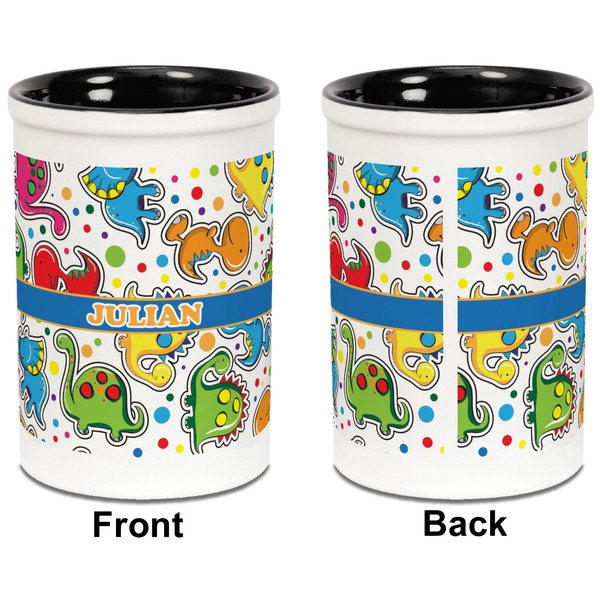 Dinosaur Print Pencil Holder - Black - approval