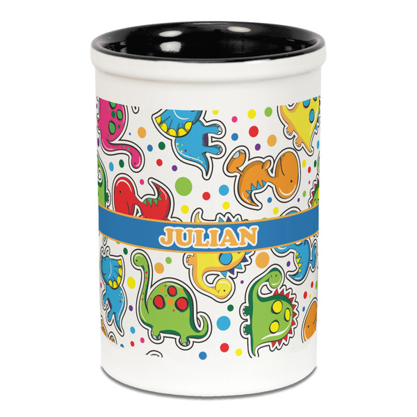 Dinosaur Print Pencil Holder - Black