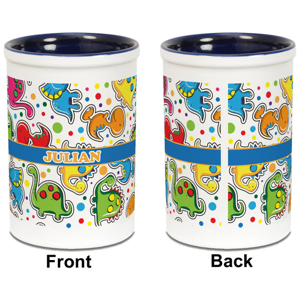 Dinosaur Print Pencil Holder - Blue - approval