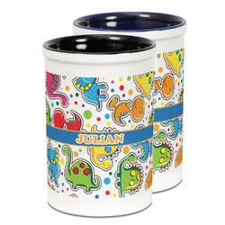 Dinosaur Print Ceramic Pencil Holder - Large