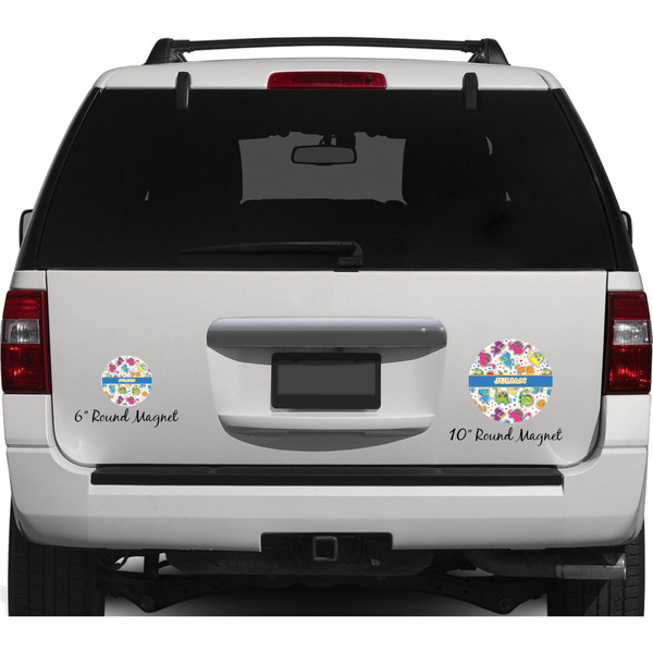 Dinosaur Print Personalized Car Magnets on Ford Explorer