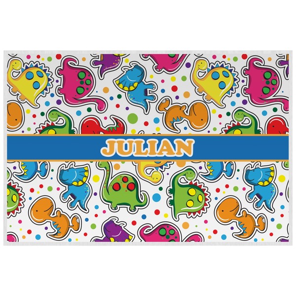 Dinosaur Print Personalized Placemat (Back)