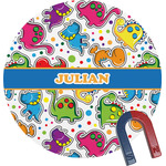 Dinosaur Print Round Fridge Magnet (Personalized)
