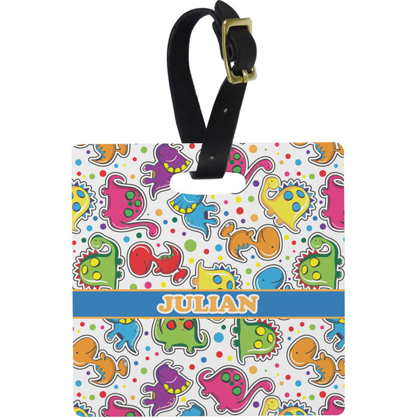 Dinosaur Print Personalized Square Luggage Tag