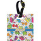 Dinosaur Print Plastic Luggage Tag - Square w/ Name or Text
