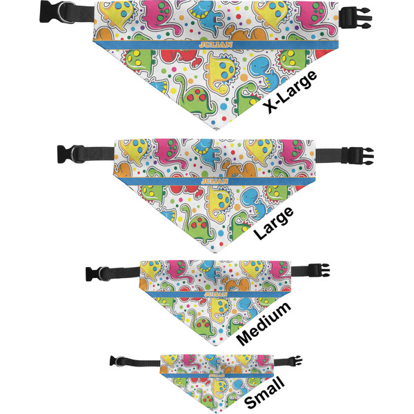 Dinosaur Print Pet Bandana Sizes