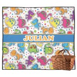 Dinosaur Print Outdoor Picnic Blanket (Personalized)
