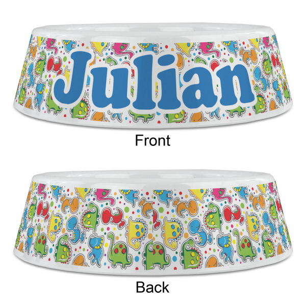 Dinosaur Print Plastic Pet Bowls - Large - APPROVAL