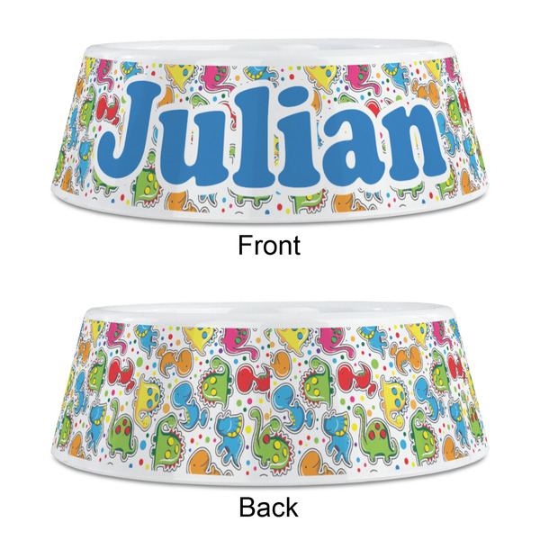 Dinosaur Print Plastic Pet Bowls - Medium - APPROVAL