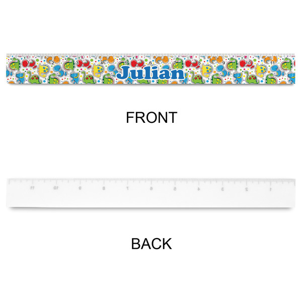 Dinosaur Print Plastic Ruler - 12" - APPROVAL