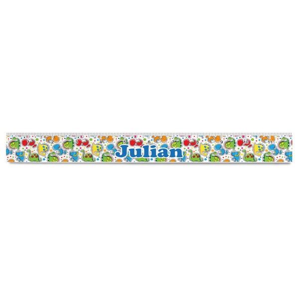 Dinosaur Print Plastic Ruler - 12" - FRONT