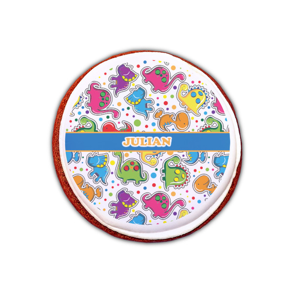 Dinosaur Print Printed Icing Circle - XSmall - On Cookie