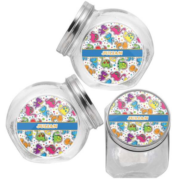 Dinosaur Print Puppy Treat Jar - Top Left Right